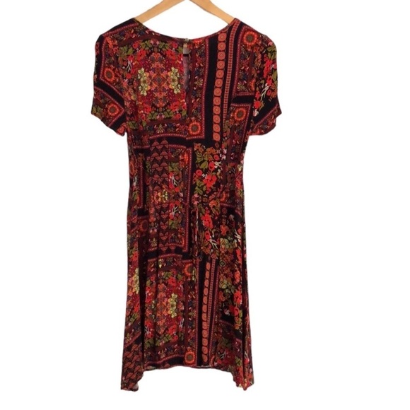 Topshop Maternity & postpartum colourful  boho dress. Size 4. Red orang floral - Picture 2 of 11